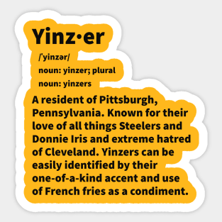 Yinzer - black text Sticker